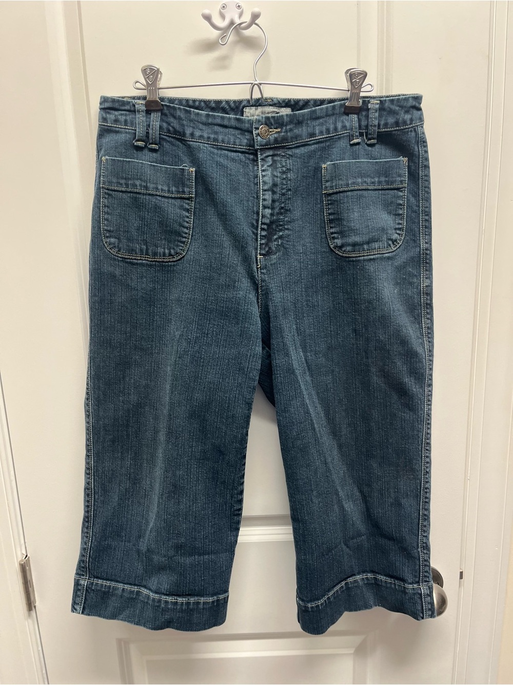 Chico's Platinum Wide-Leg Denim Crop Jeans Blue Size 2 (US Sz 12)
